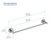 Kibi Circular Bathroom 18" Towel Bar - Chrome KBA1407CH